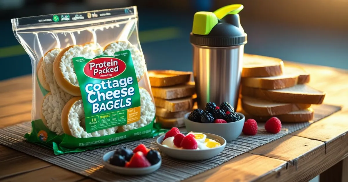 Healthy Cottage Cheese Bagels: A toasted whole-grain bagel topped with creamy cottage cheese, fresh avocado, cherry tomatoes, and a sprinkle of seasoning, perfect for a protein-packed and nutritious meal.